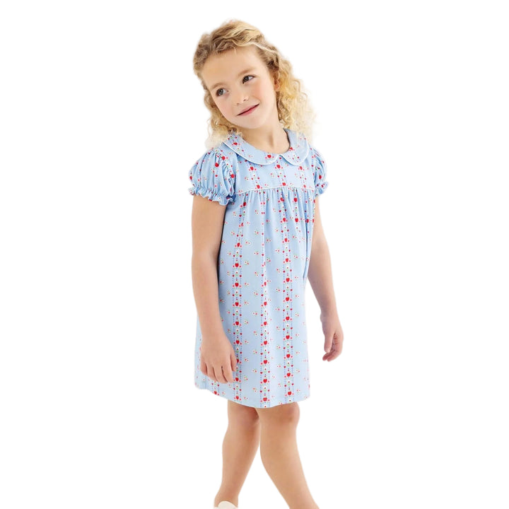 Holly Day Dress - First Day Flowers/Worth Ave White/Richmond Red