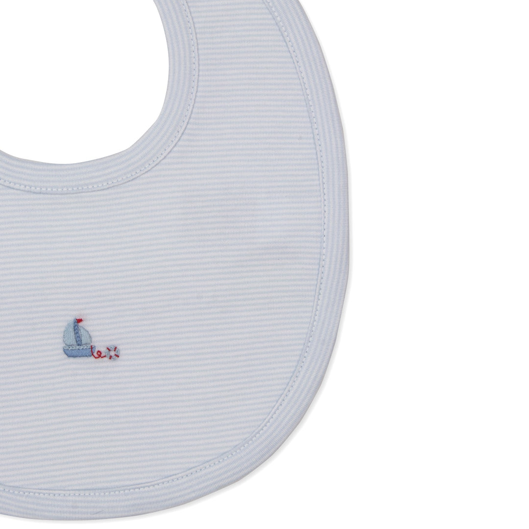 CLB Summer Medley 26 Light Blue W/Hand Embroidered Stripe Bib