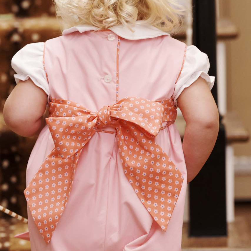 Sleeveless Rebecca Romper Sandpearl Pink &amp; Mill St Manor Mini Floral