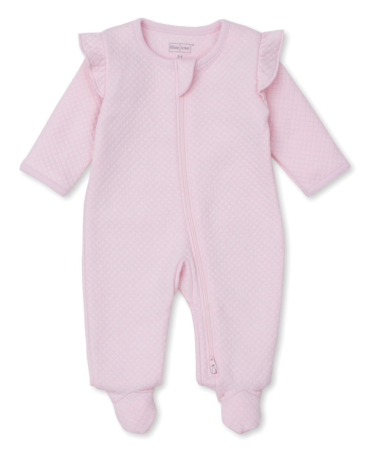 Pink Kissy Love Essentials Jacquard Footie w/ Zip