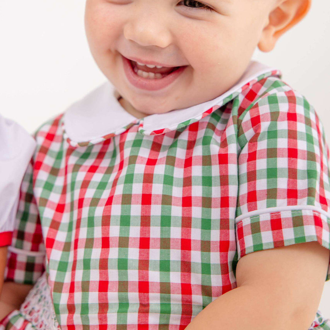 Brentley Bubble Richmond Red and Kiawah Kelly Green Gingham with Worth Ave White