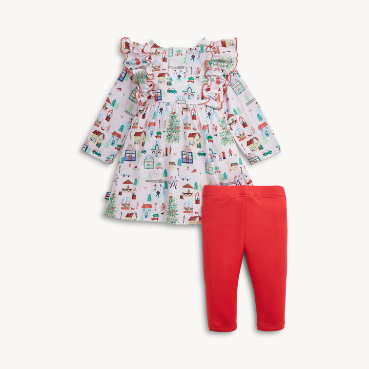 Winter Village Modal Long Sleeve Dress W/Legging