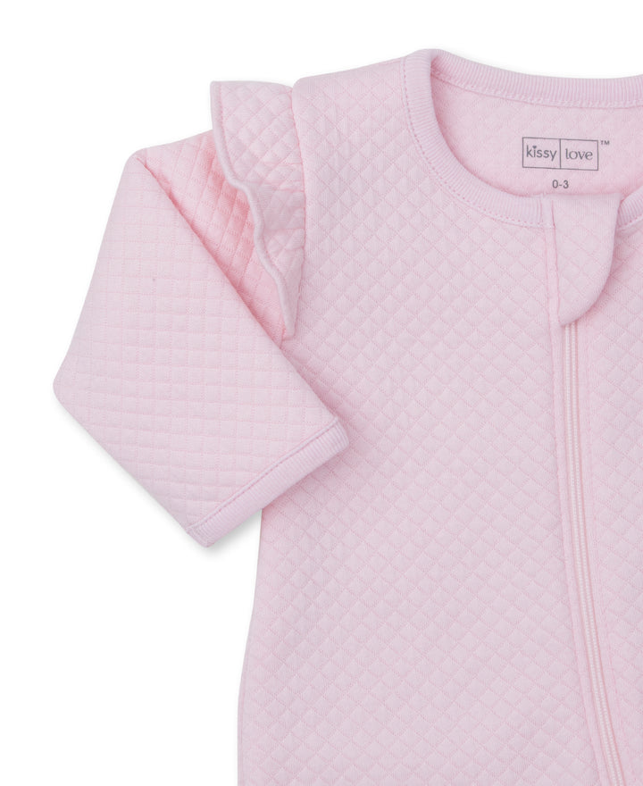 Pink Kissy Love Essentials Jacquard Footie w/ Zip