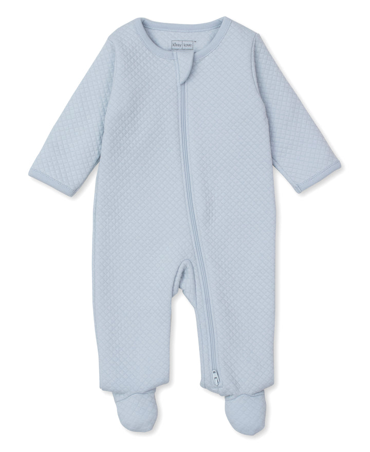 Blue Kissy Love Essentials Jacquard Footie w/ Zip