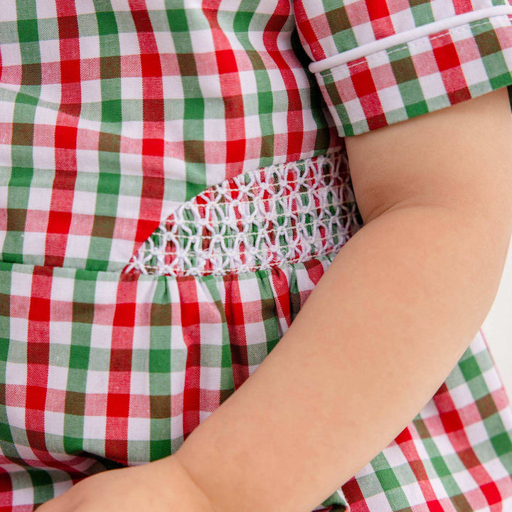 Brentley Bubble Richmond Red and Kiawah Kelly Green Gingham with Worth Ave White