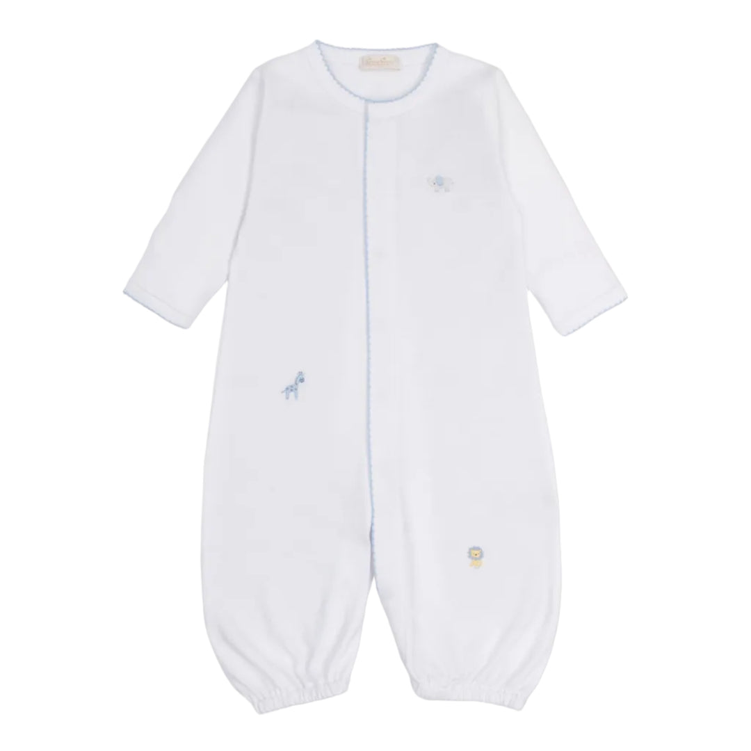 SCE Jungle Hang Out White/Blue Convertible Gown W/Hand Embroidered Stripe