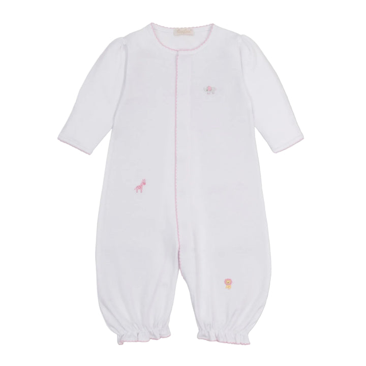 SCE Jungle Hang Out White/Pink Convertible Gown W/Hand Embroidered Stripe