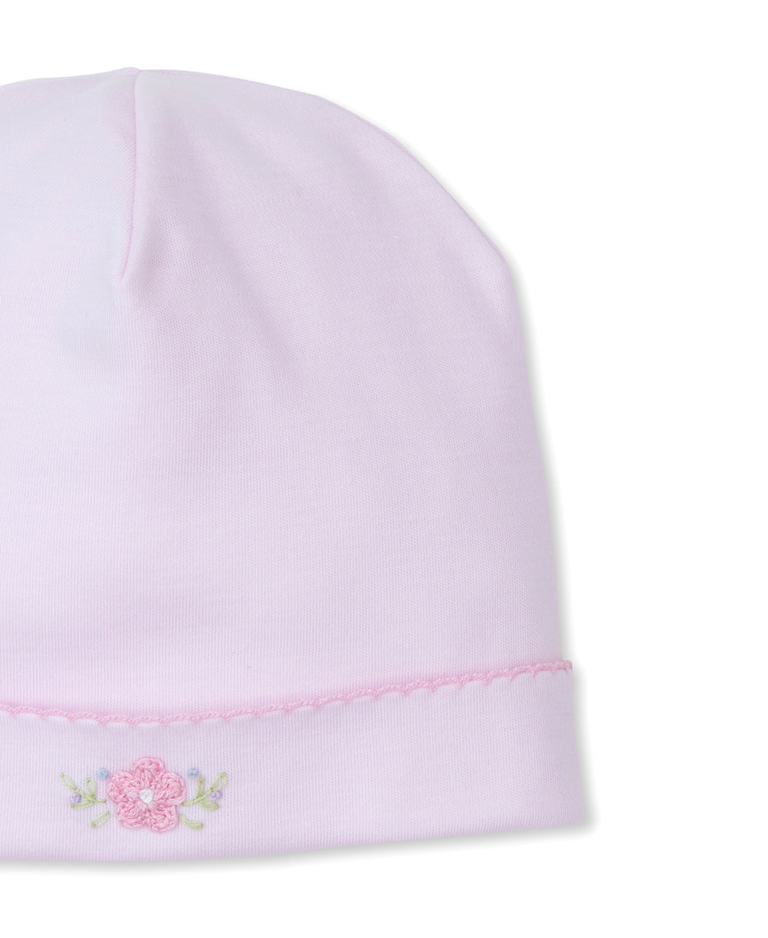 Pink Flower Bouquets Hat with Hand Embroidered