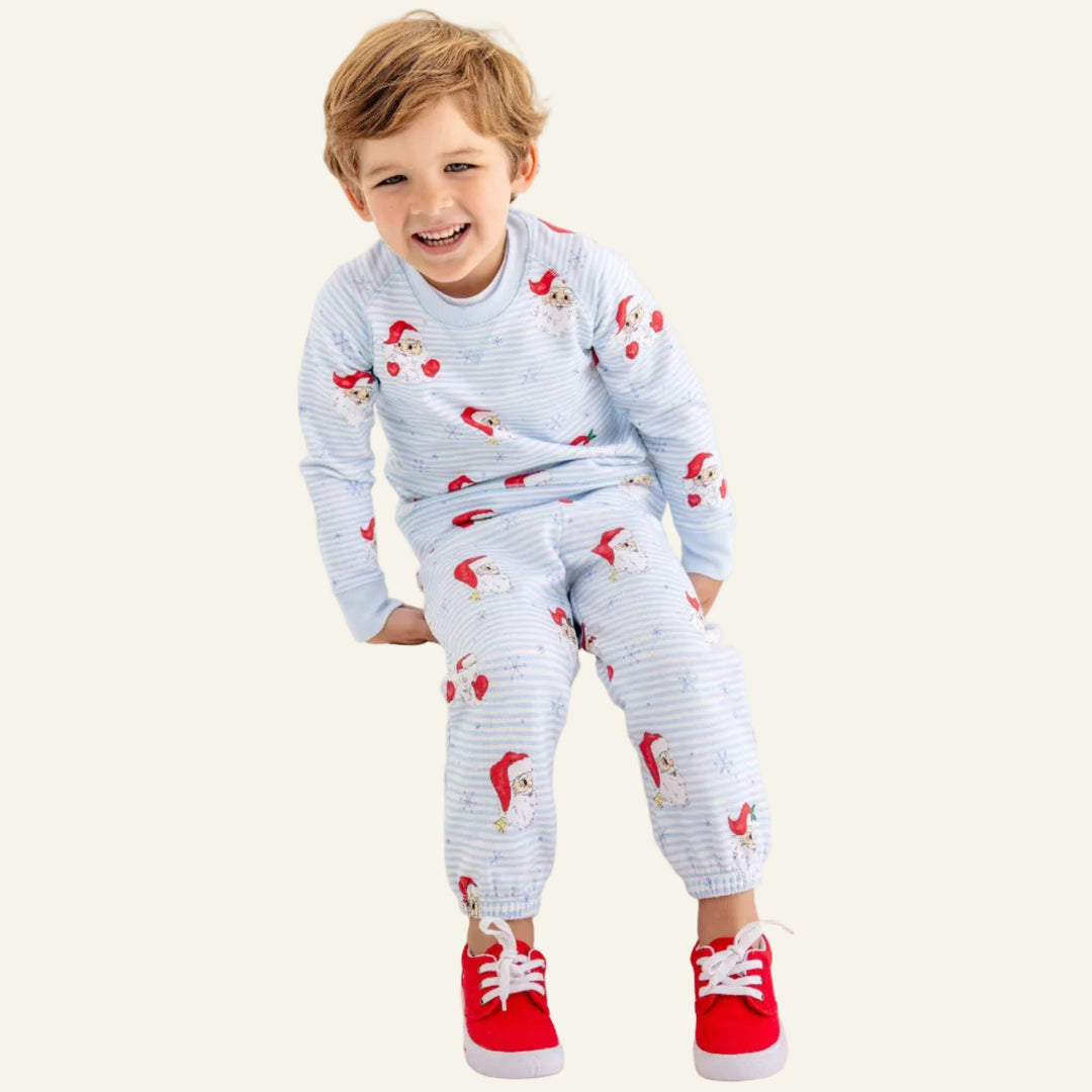 Gates Sweeney Sweatpant Dear Santa with Buckhead Blue Stripe