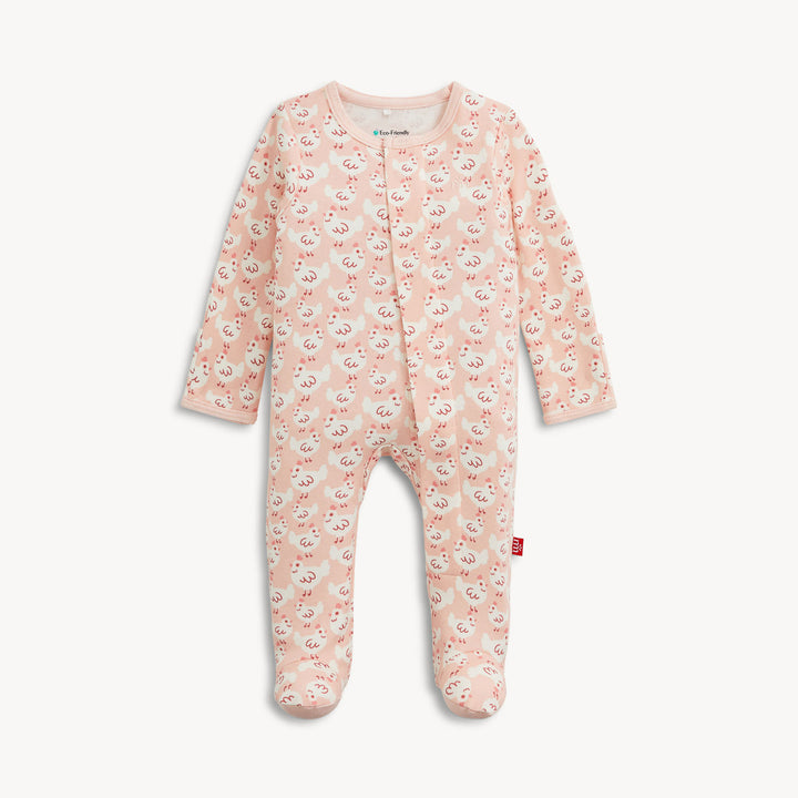 Organic Cotton Footie Pink Chicken