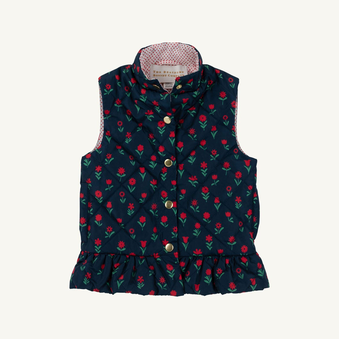 Vaughn Vest Prescott Farm Flowers with Richmond Red Microdot