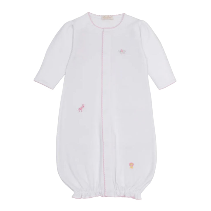 SCE Jungle Hang Out White/Pink Convertible Gown W/Hand Embroidered Stripe