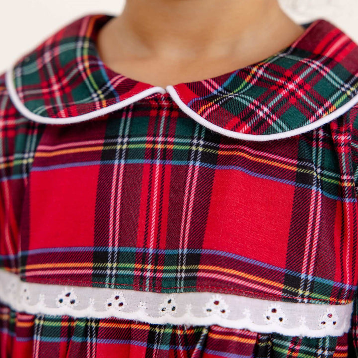 Goldie Locks Gown - Polyester Interlock Society Prep Plaid with Worth Ave White