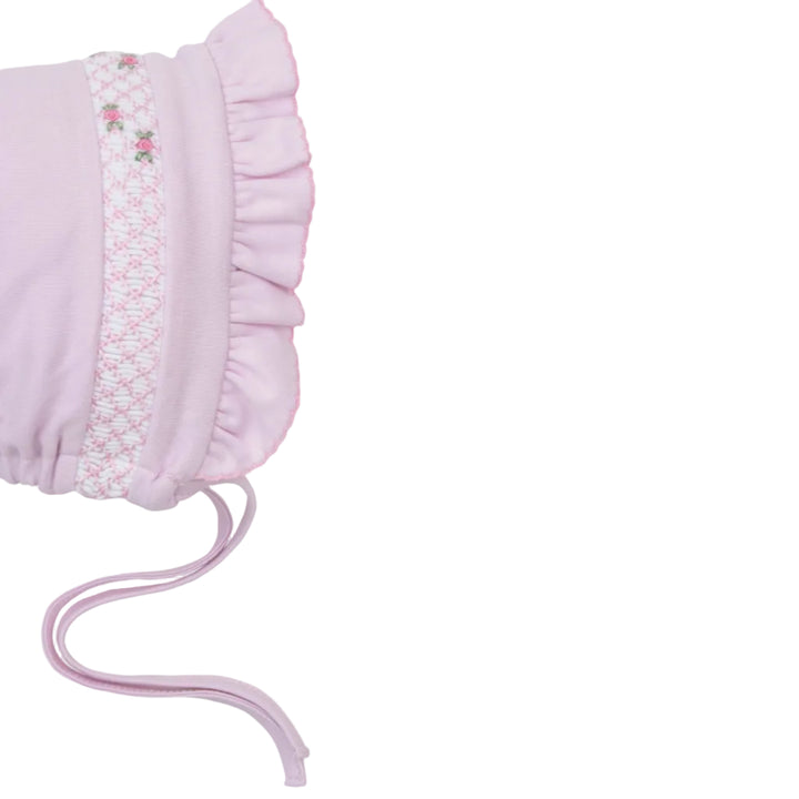 CLB Fall Pink Bonnet with Hand Smocked