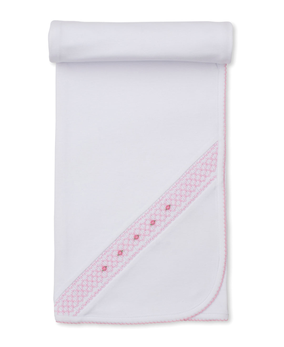 CLB Fall 26 White/Pink Blanket W/Hand Smocked