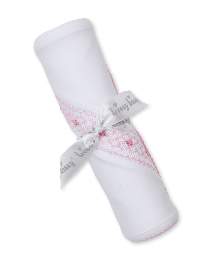 CLB Fall 26 White/Pink Blanket W/Hand Smocked