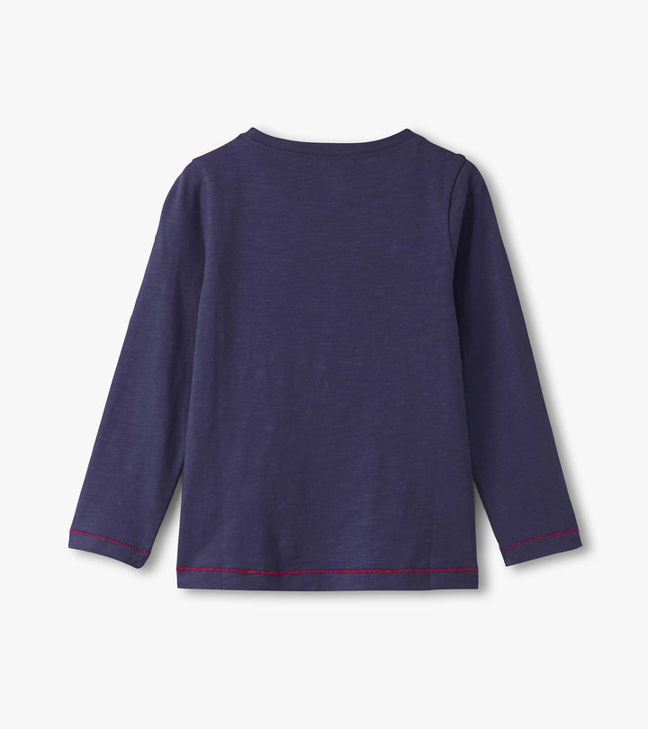 Falling Hearts Long Sleeve Tee - Patriot Blue