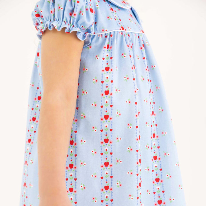 Holly Day Dress - First Day Flowers/Worth Ave White/Richmond Red