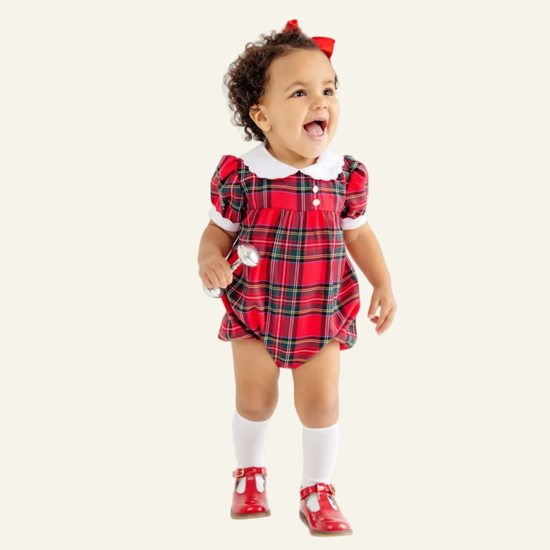 Mary Baker Bubble- Woven Yarn Society Prep Plaid in Worth Ave White
