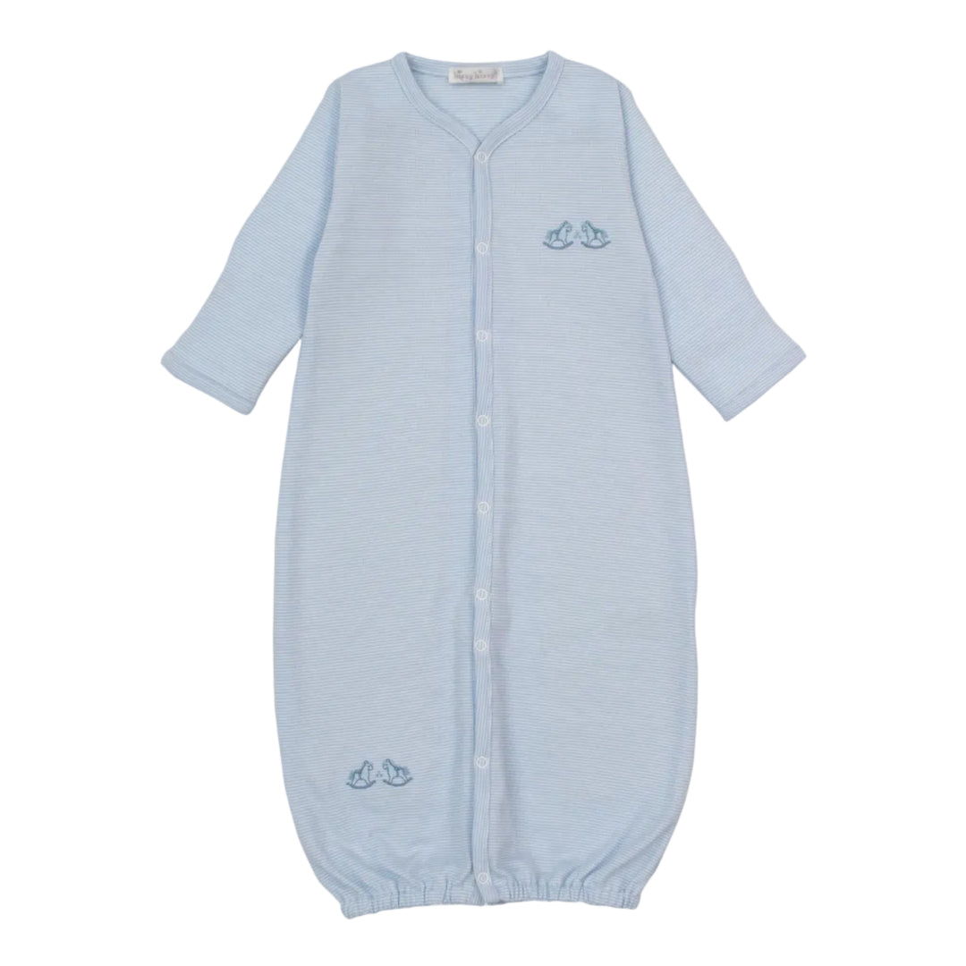 Gingham Rockers Light Blue Convertible Gown Stripe