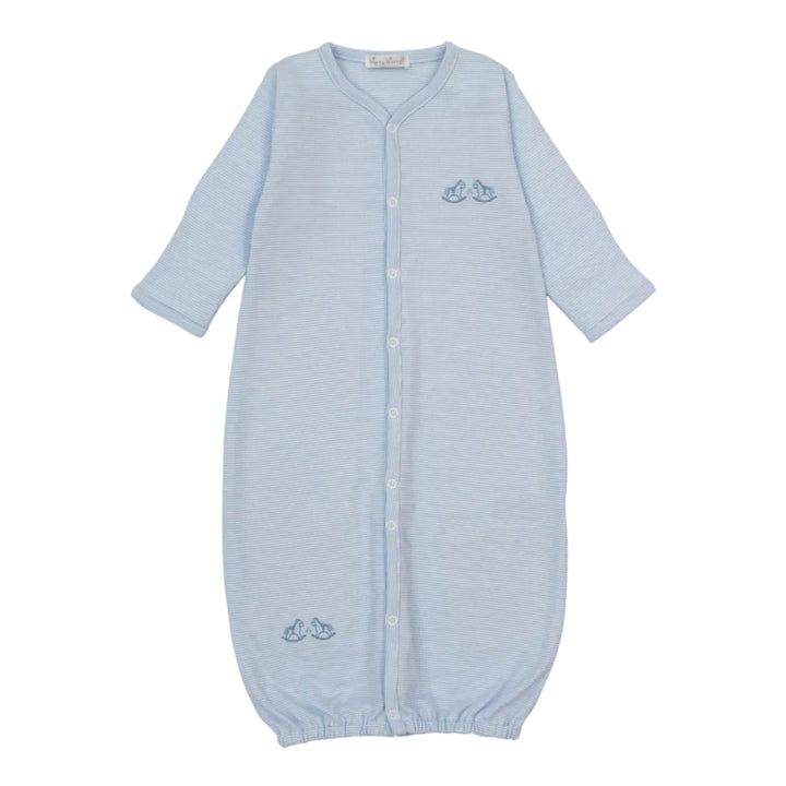 Gingham Rockers Light Blue Convertible Gown Stripe