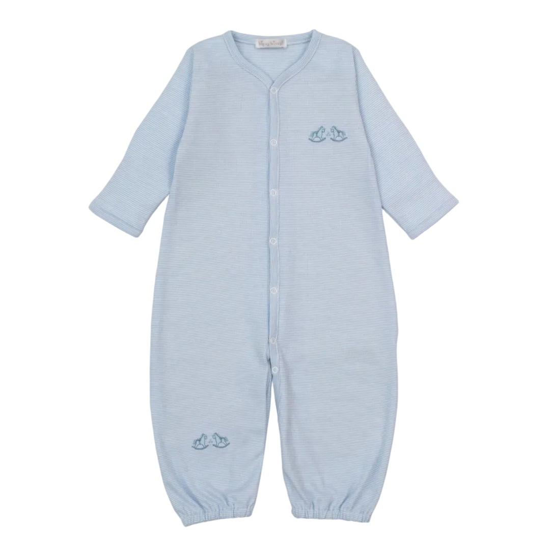 Gingham Rockers Light Blue Convertible Gown Stripe