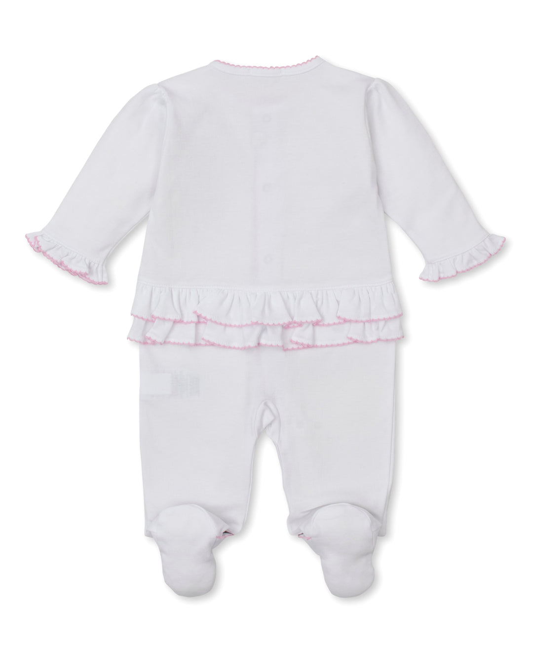 Premier Old English Roses White/Pink Hand Embroidered Footie