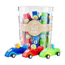 Pull Back Wood Race Cars