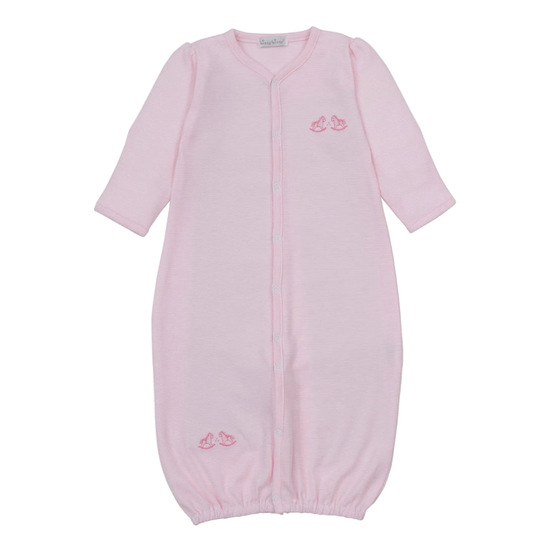 Gingham Rockers Pink Convertible Gown Stripe