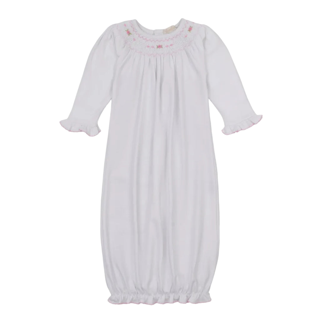 CLB Fall Bishop White/Pink Sack W/Hand Smocked