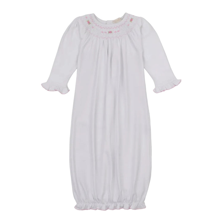 CLB Fall Bishop White/Pink Sack W/Hand Smocked