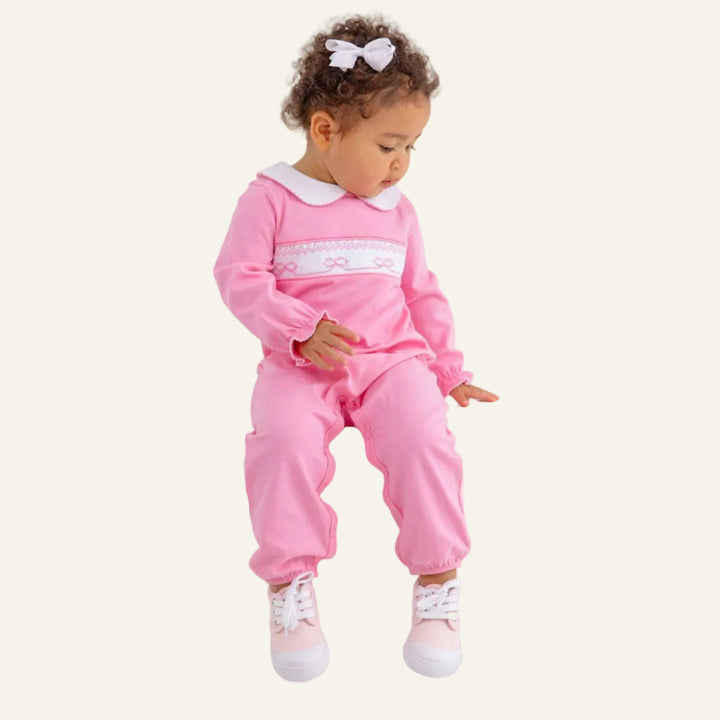 Rigsby Romper Hamptons Hot Pink Worth Worth Ave White