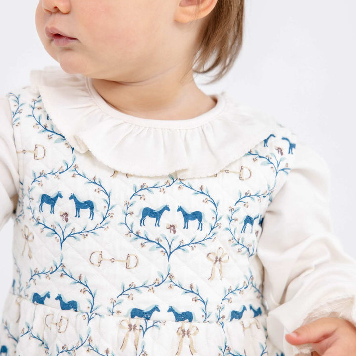 Long Sleeve Ramona Ruffle Shirt &amp; Onesie - Palmetto Pearl