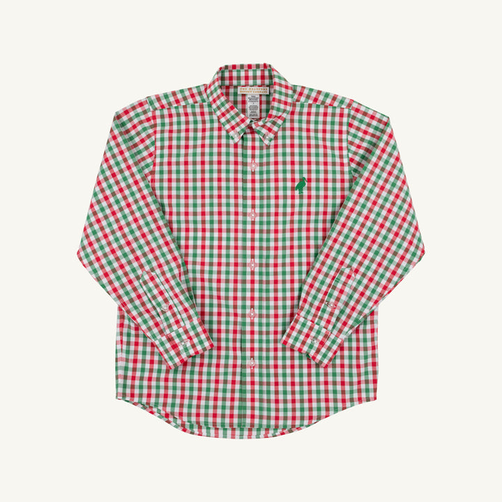 Deans List Dress Shirt Richmond Red and Kiawah Kelly Green Gingham