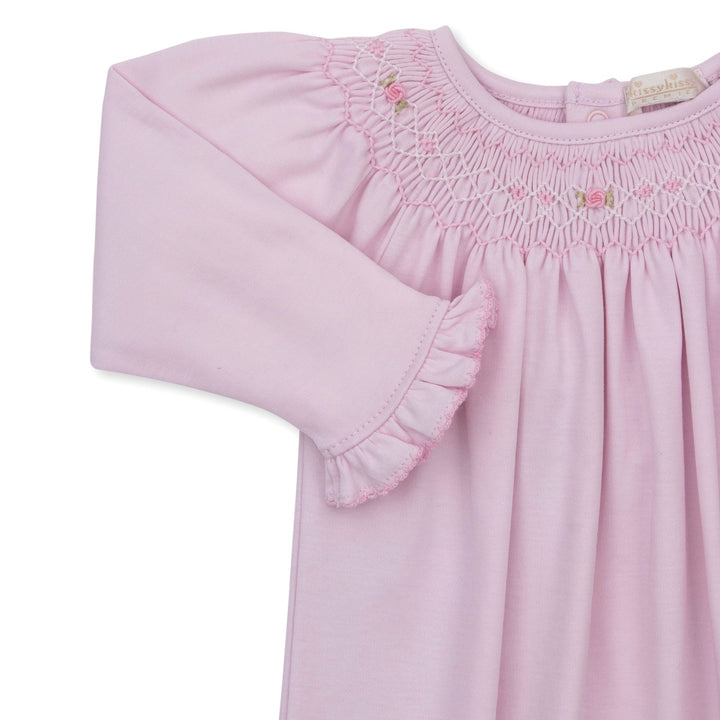 CLB Fall Bishop Pink Sack W/Hand Smocked