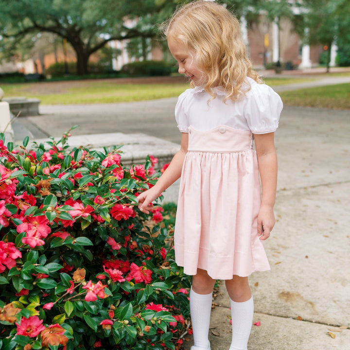 Sundays Best Dress Petite Pink Velvet, White Batiste Tops, White Lace