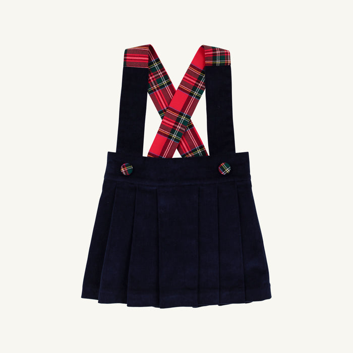 Pearl Prep Skirt - Corduroy Nantucket Navy with Society Prep Plaid