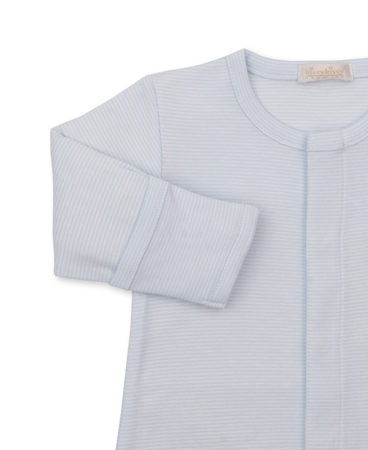 Premier Puppy Paws Blue Hand Embroidered Stripe Convertible Gown