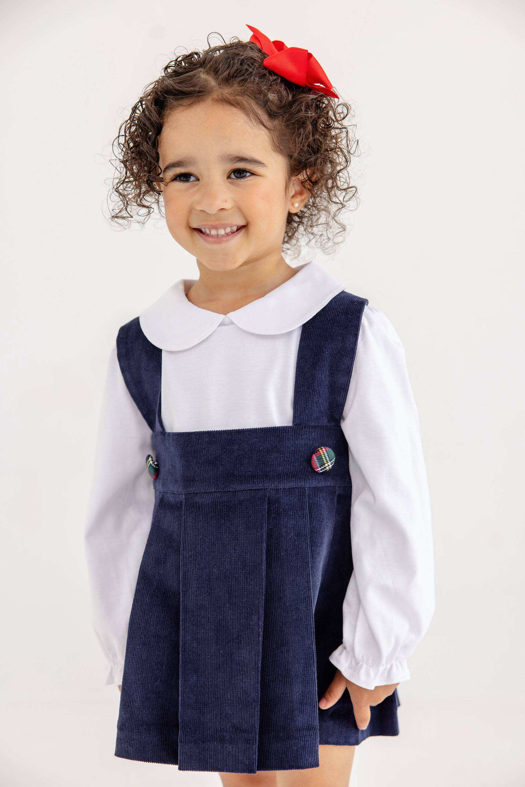 Pearl Prep Skirt - Corduroy Nantucket Navy with Society Prep Plaid