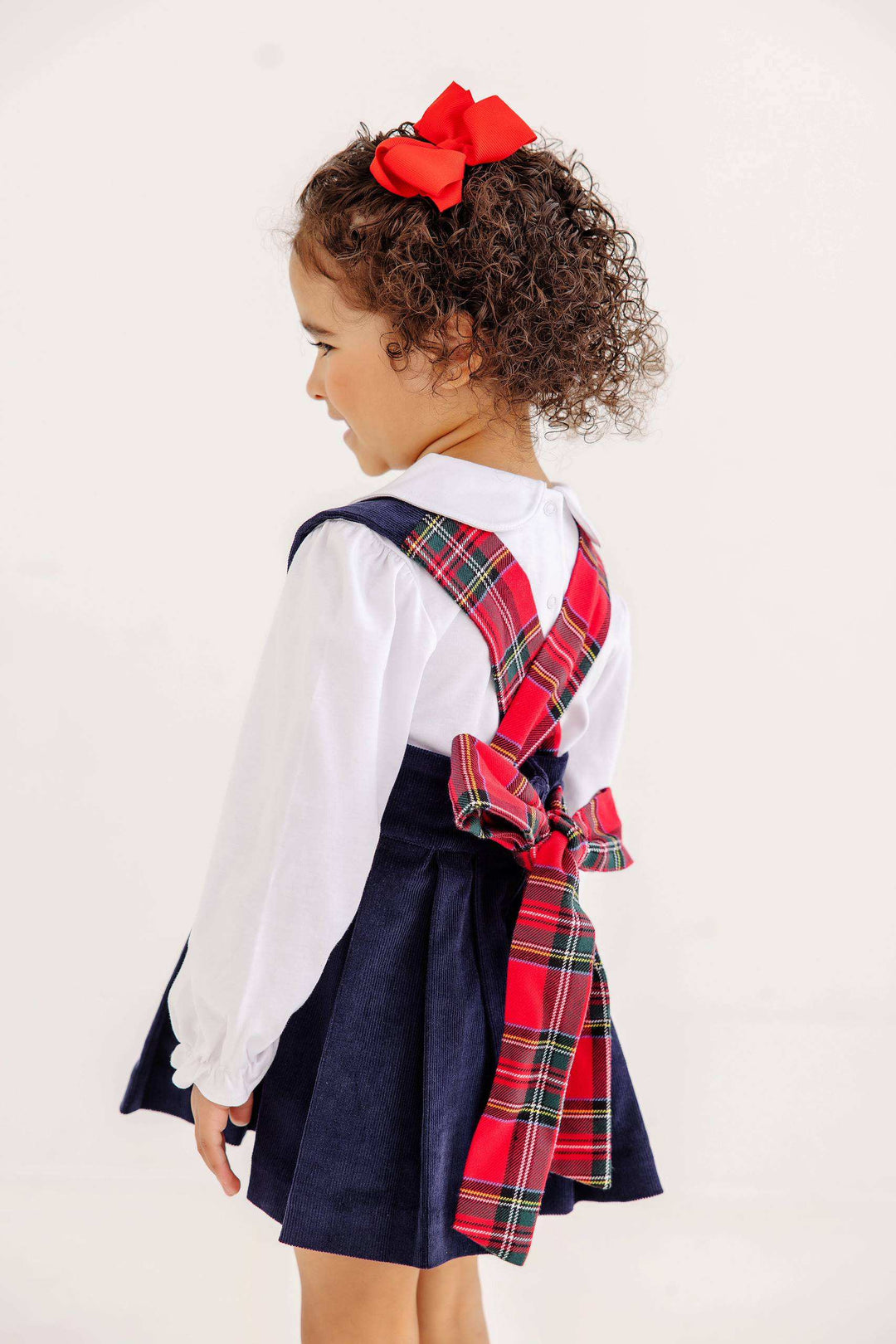 Pearl Prep Skirt - Corduroy Nantucket Navy with Society Prep Plaid