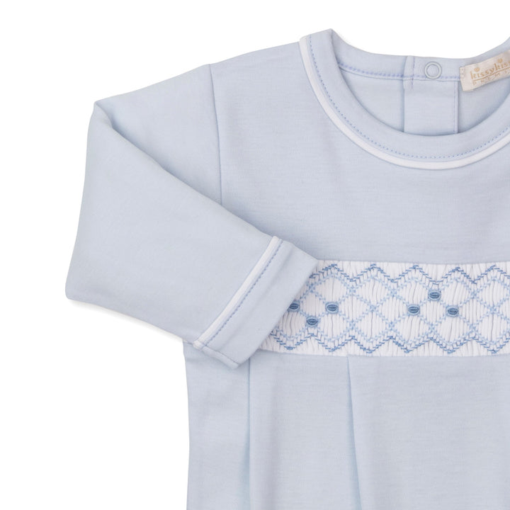 CLB Summer 26 Light Blue W/Hand Smocked Footie