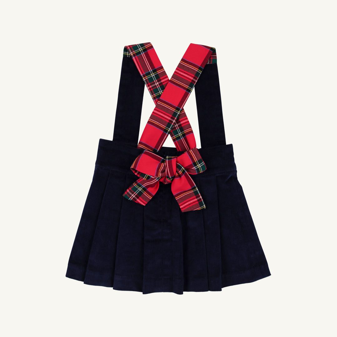 Pearl Prep Skirt - Corduroy Nantucket Navy with Society Prep Plaid