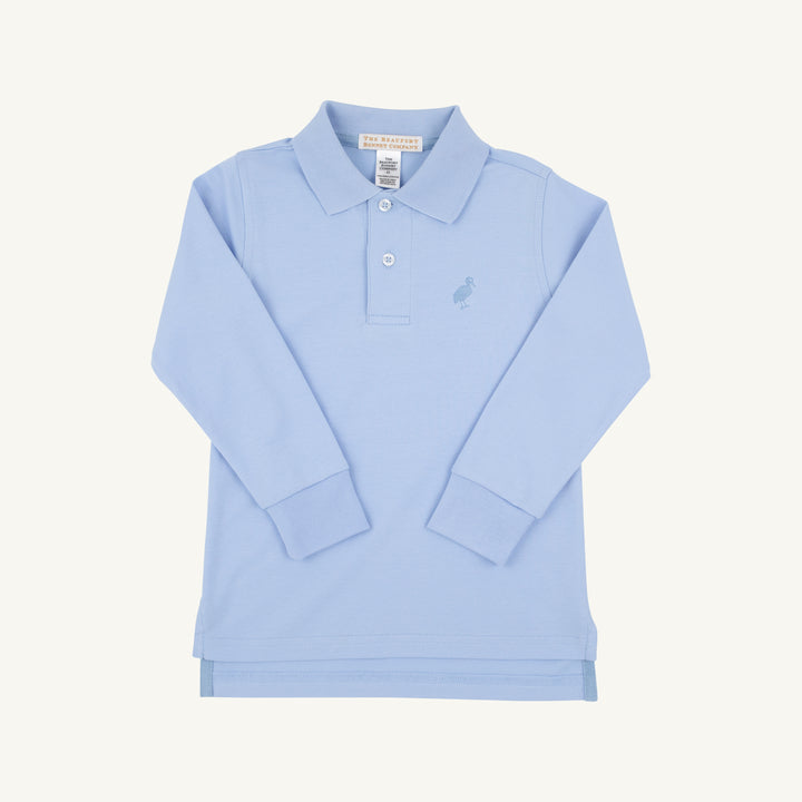 Long Sleeve Prim &amp; Proper Polo &amp; Onesie Beale Street Blue with Barrington Blue