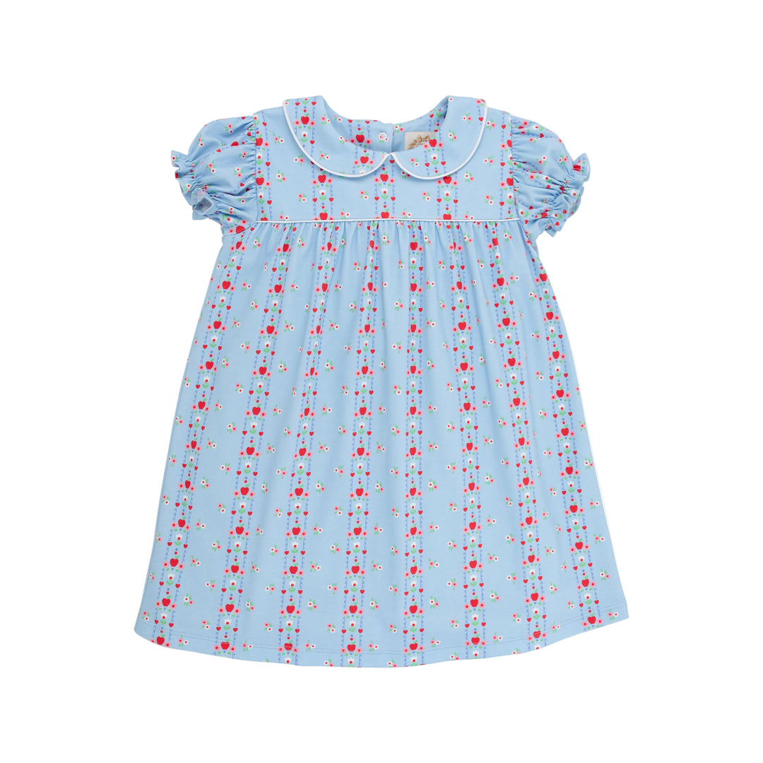 Holly Day Dress - First Day Flowers/Worth Ave White/Richmond Red