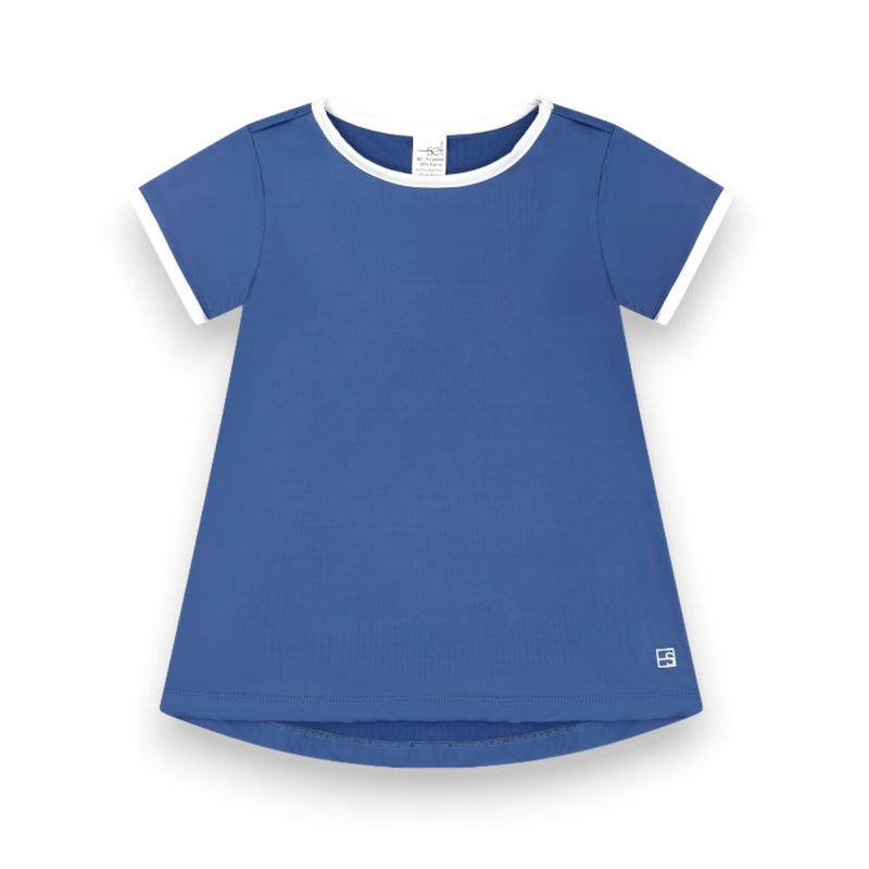 Bridget Basic Tee - Baton Rouge Blue, Pure Coconut