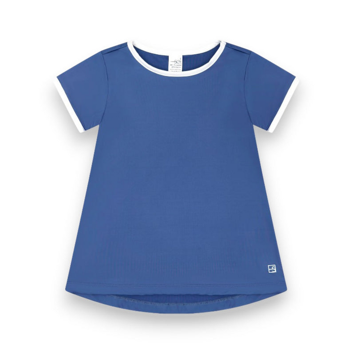 Bridget Basic Tee - Baton Rouge Blue, Pure Coconut