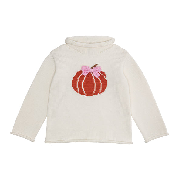 Bow Pumpkin Rollneck Toddler Sweater