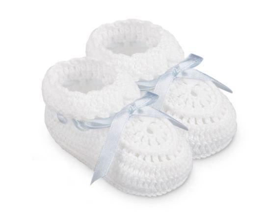 Hand Crochet Ribbon Bootie