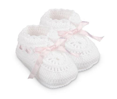 Hand Crochet Ribbon Bootie