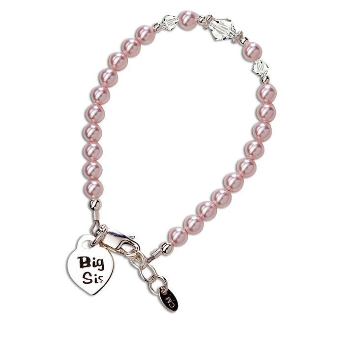Big Sis Pink Heart Sterling Silver Bracelet